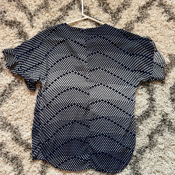 Banana Republic Navy and White‎ Polka Dot Blouse - Picture 3 of 3